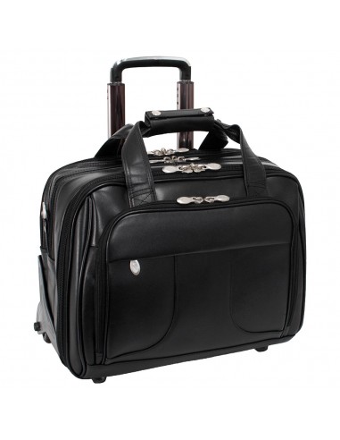 McKlein R Series 8358 Chicago Leather Detachable Wheeled Laptop Overnight W/ Removable Brief