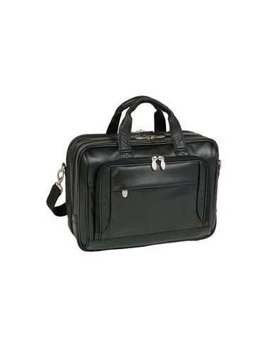 McKlein I Series 4457 West Loop Expandable Double Compartment Briefcase Full Grain Cashmere Napa Leather