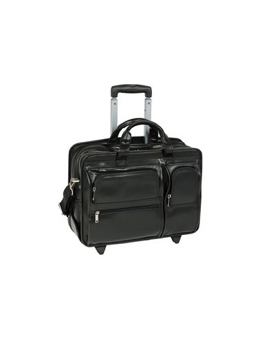 McKlein P Series 8844 Clinton Leather 17" Detachable-Wheeled Laptop Case