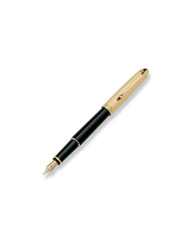 Aurora 88 Ottantotto 811 Gold Cap W/ Black Resin Small Fountain Pen