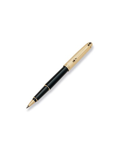 Aurora 88 Ottantotto 871 Gold Plated Cap W/ Black Resin Rollerball