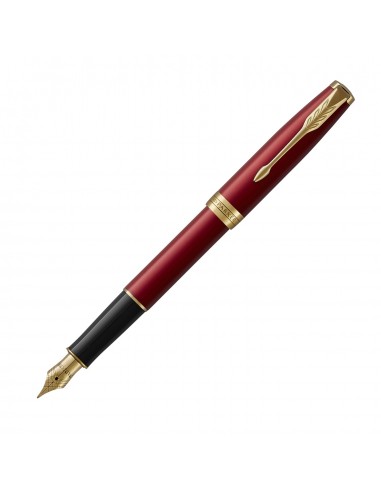 Parker Sonnet Red Lacquer GT Fountain Pen with Steel Nib