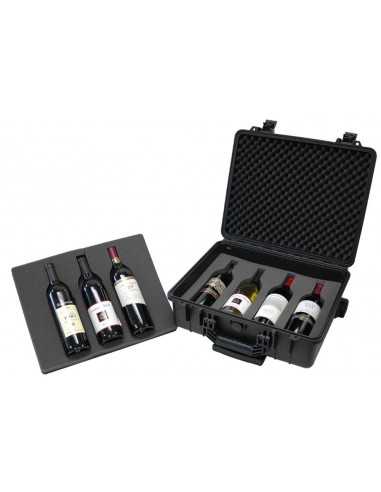 TZ Case WCB-018B Molded polypropylene 7 Bottle Wheeled Wine Case