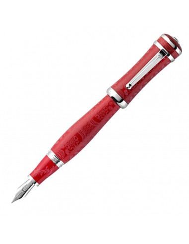 Montegrappa Sophia Loren Fountain Pen, Red & Silver - Model: ISICL_SR