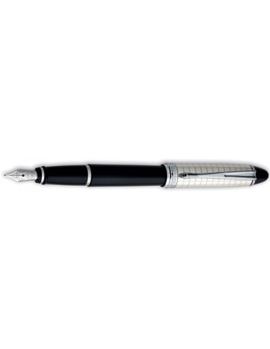 Aurora Sterling Silver Cap Quadra Pattern Resin Barrel Fountain Pen