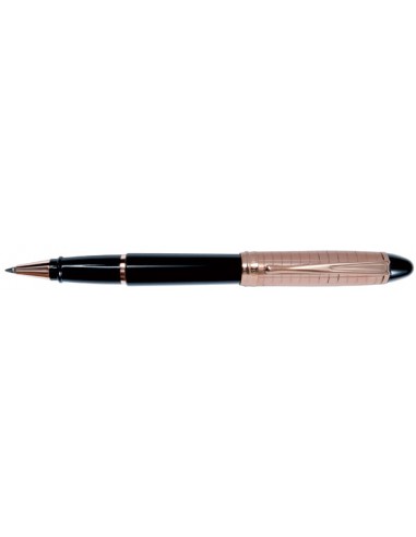 Aurora Rose Gold Cap Quadra Pattern Resin Barrel Rollerball