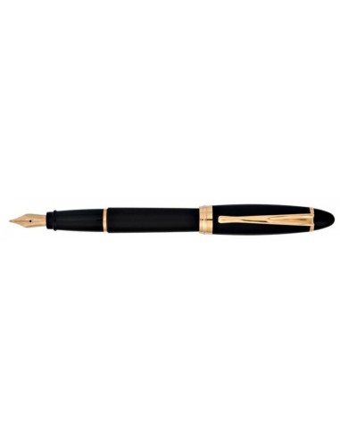 Aurora Black Fountain Pen Rose Gold Trim