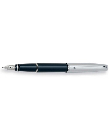 Aurora Style Black Barrel w/ Chrome Cap Fountain Pen