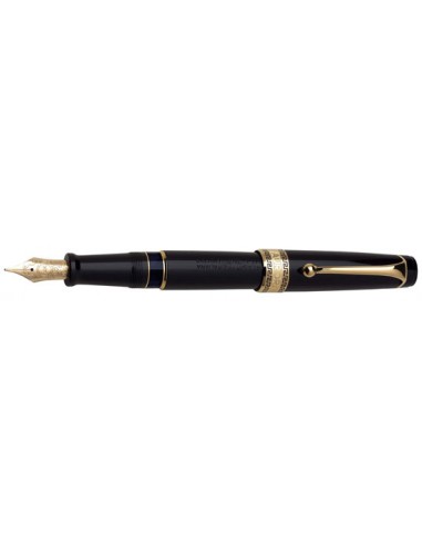 Aurora Optima Resin Black w/ Gold Plated Trim Fountain Pen