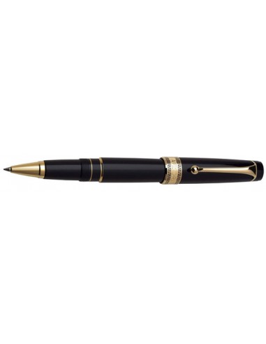 Aurora Optima Resin Black w/ Gold Plated Trim Rollerball