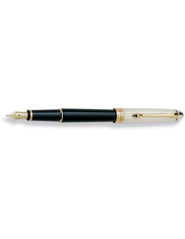 Aurora Silver Cap / Black Barrel Small Fountain Pen