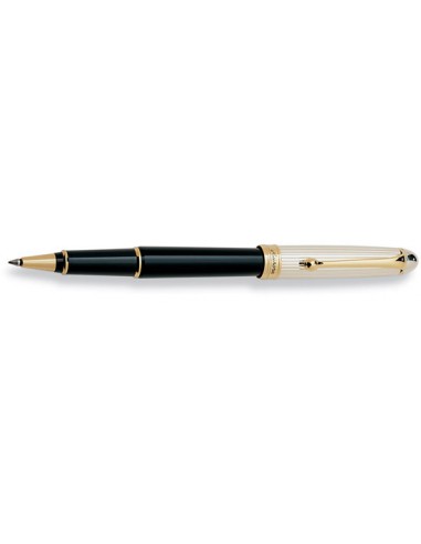 Aurora Silver Cap / Black Barrel Rollerball