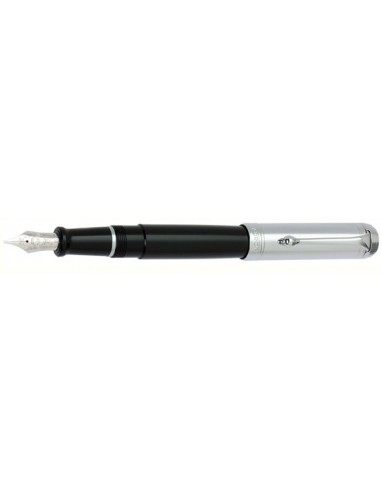 Aurora Black w/ Chrome Cap Fountain Pen