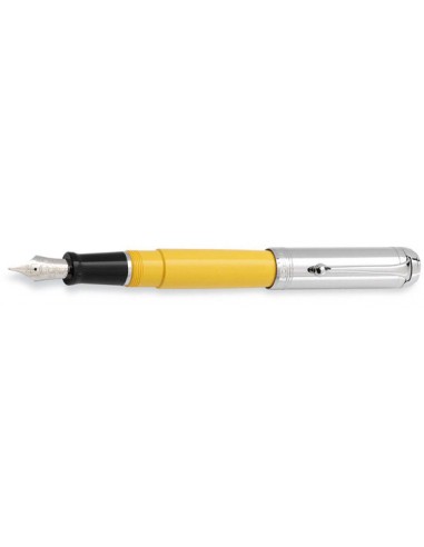 Aurora Yellow w/ Chrome Cap Fountain Pen