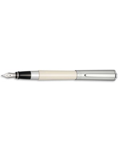 Aurora Ivory Resin w/ Chrome Cap Fountain Pen