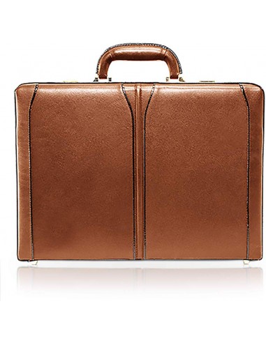 McKlein, V Series, Turner, Top Grain Cowhide Leather, Leather 4.5" Expandable Attaché Briefcase, Brown (80484)