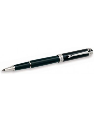 Aurora Talentum Finesse Black w/ Chrome Trim Medium Point Rollerball Pen - AU-D73N