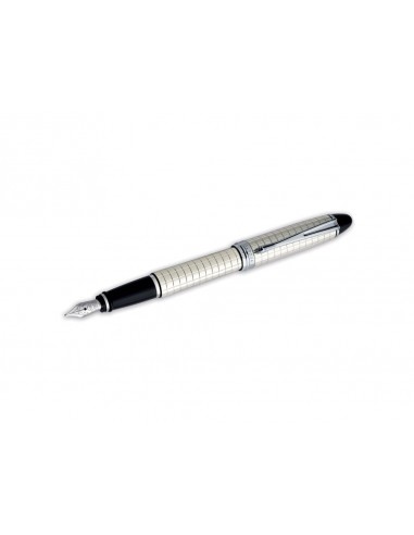 Aurora Ipsilon Quadra Silver Pattern Medium Point Fountain Pen - AU-B14Q-M