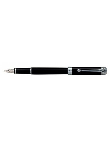 Aurora Talentum Finesse Black w/ Chrome Trim Extra Fine Point Fountain Pen - AU-D13N-EF