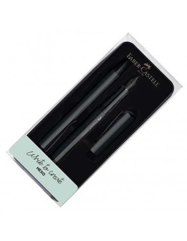 Faber-Castell Hexo Fountain Pen and Ballpoint Pen Set Black