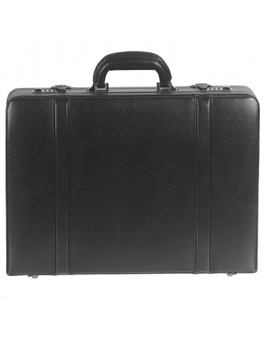 Mancini Leather Expandable Attache Case Black