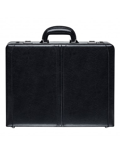 Mancini Leather Mancini Leather Expandable Attache Case, 17.75" x 4.5" x 14", Black