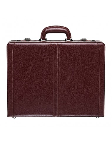 Mancini Leather Expandable Attache Case Burgundy