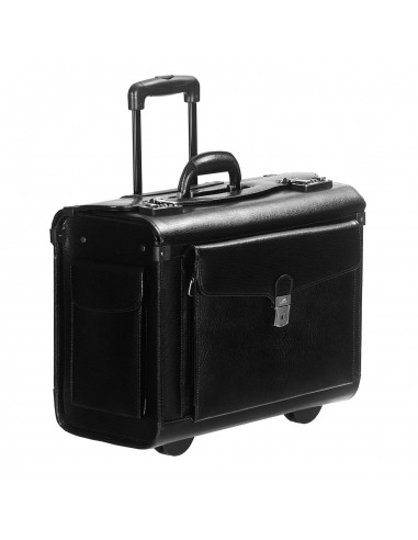 Mancini Leather Deluxe Wheeled Catalog Case Black