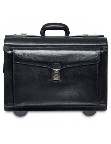 Mancini Leather Signature Deluxe Wheeled Catalog Case Black