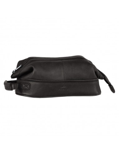 Mancini Leather Classic Toiletry Kit with Organizer Black