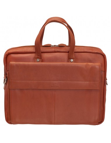 Mancini Leather Slim Laptop/tablet Briefcase, 16.25" x 2.5" x 12", Cognac