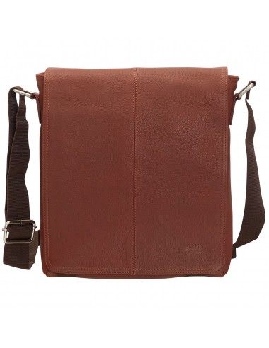 Mancini Leather Messenger Style Unisex Bag for Tablet/ E-reader, 10.25" x 3" x 12", Cognac