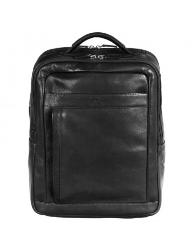 Mancini Leather Backpack for 15.6" Laptop / Tablet, 12" x 5.25" x 15", Black