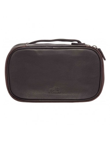 Medium Zippered Toiletry Bag, 10" x 5.5" x 3", Brown