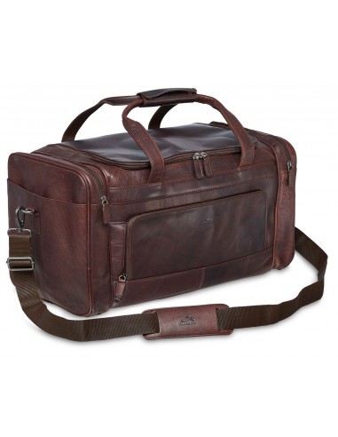 Mancini Leather Carry-on Duffle Bag, 20" x 10.75" x 10.75", Brown