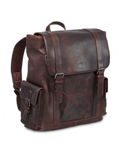 Mancini Leather Backpack for 15'' Laptop, 12.75" x 5.25" x 14.5", Brown