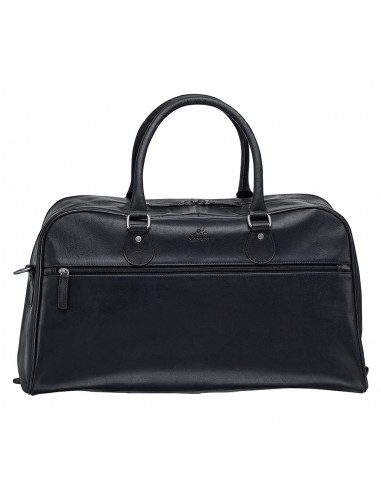 Mancini Leather Classic Duffle Bag, 21.5" x 11" x 14", Black