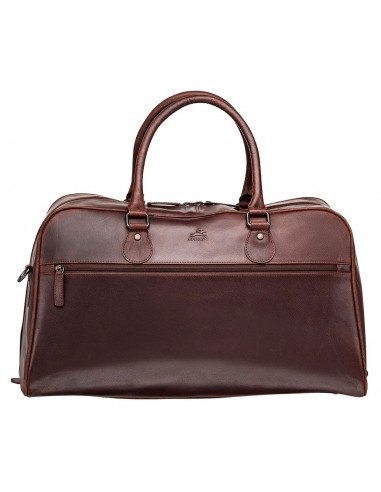 Mancini Leather Classic Duffle Bag, 21.5" x 11" x 14", Brown