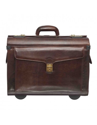 Mancini Leather Vanizia Deluxe Wheeled Catalog Case - Brown