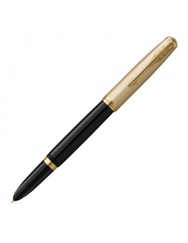 Parker 51 Deluxe Black GT 18k Solid Gold Nib Fountain Pen