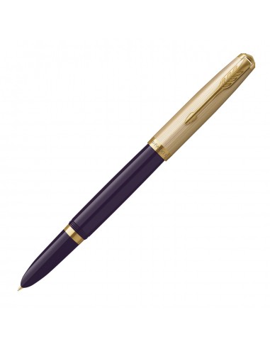 Parker 51 Deluxe Plum GT 18k Solid Gold Nib Fountain Pen