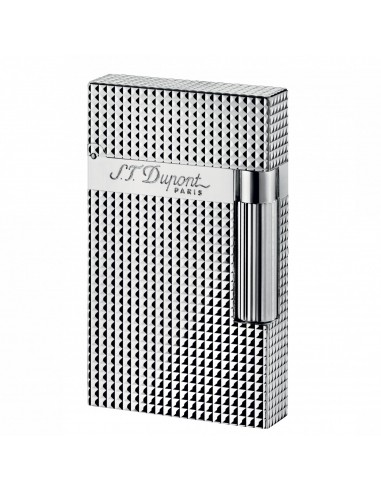 S. T. Dupont LIGNE 2  Diamond Head Silver Plated Lighter